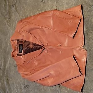 Women's Brown Leather Jacket Size Large